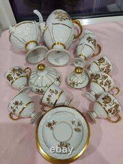 Vintage Pirkenhammer Cezch, Embossed, Pedestal Coffee Set. Absolutely Stunning