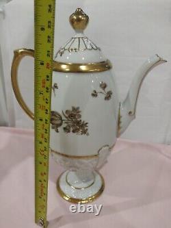 Vintage Pirkenhammer Cezch, Embossed, Pedestal Coffee Set. Absolutely Stunning
