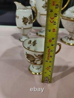 Vintage Pirkenhammer Cezch, Embossed, Pedestal Coffee Set. Absolutely Stunning
