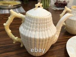 Vintage Porcelain Beleek Irish China Shelles Tea Coffee Set (32 pieces)
