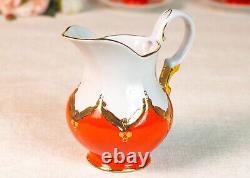 Vintage Porcelain Coffee/Tea Set Bouton/Painted Gold/Baranovka/USSR