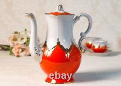 Vintage Porcelain Coffee/Tea Set Bouton/Painted Gold/Baranovka/USSR