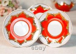 Vintage Porcelain Coffee/Tea Set Bouton/Painted Gold/Baranovka/USSR