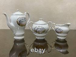 Vintage Porcelain Coffee set November for six person Baranovka USSR, 1990's