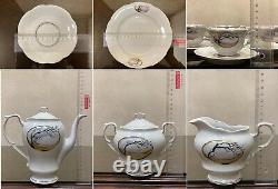 Vintage Porcelain Coffee set November for six person Baranovka USSR, 1990's