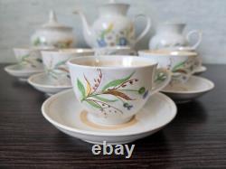 Vintage Porcelain Coffee set-for six person Gorodnitsa 1970's USSR