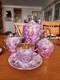 Vintage Porcelain Marble Coffee Espresso Set Made In Poland 15 Pieces