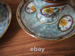 Vintage Porcelain NORITAKE Coffee Service Set with Coffee Pot Bird Pattern