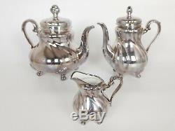 Vintage Porcelain Tea & Coffee Set, Hutschenreuther Germany Sterling Silver