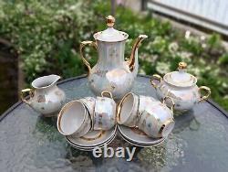 Vintage Porcelain Tea set Mother of pearl for six people (Ukraine Polonne ZHK)