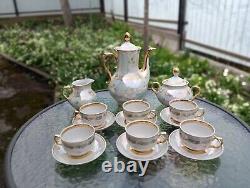Vintage Porcelain Tea set Mother of pearl for six people (Ukraine Polonne ZHK)