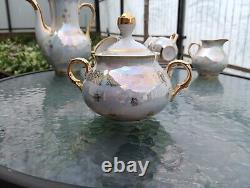 Vintage Porcelain Tea set Mother of pearl for six people (Ukraine Polonne ZHK)