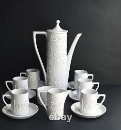 Vintage Pormeirion TOTEM White Coffee Set by Susan Williams-Ellis, England