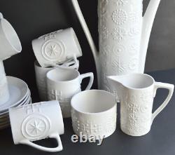 Vintage Pormeirion TOTEM White Coffee Set by Susan Williams-Ellis, England