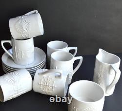 Vintage Pormeirion TOTEM White Coffee Set by Susan Williams-Ellis, England