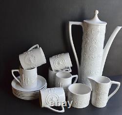 Vintage Pormeirion TOTEM White Coffee Set by Susan Williams-Ellis, England