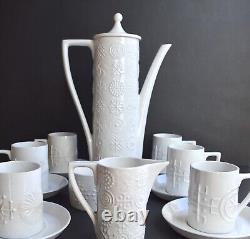 Vintage Pormeirion TOTEM White Coffee Set by Susan Williams-Ellis, England