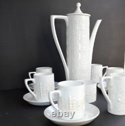 Vintage Pormeirion TOTEM White Coffee Set by Susan Williams-Ellis, England