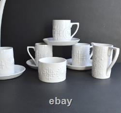 Vintage Pormeirion TOTEM White Coffee Set by Susan Williams-Ellis, England