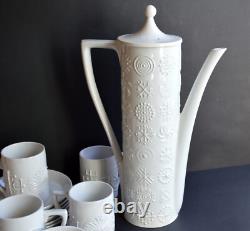 Vintage Pormeirion TOTEM White Coffee Set by Susan Williams-Ellis, England