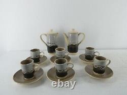 Vintage Porthmadoc Porthmadog Pottery Coffee Set Hand Painted Earthware D3