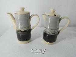 Vintage Porthmadoc Porthmadog Pottery Coffee Set Hand Painted Earthware D3