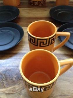 Vintage Portmeirion 1970s pottery coffee set Greek Key by Susan Williams Ellis