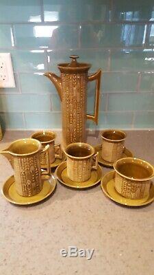 Vintage Portmeirion Cypher Olive Green Tea/coffee Set Susan Williams-Ellis MCM