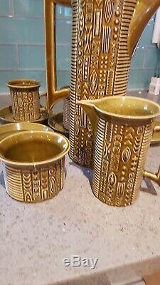 Vintage Portmeirion Cypher Olive Green Tea/coffee Set Susan Williams-Ellis MCM