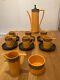 Vintage Portmeirion Greek Key Coffee Set Orange And Black Susan Williams-ellis