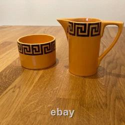 Vintage Portmeirion Greek Key coffee set orange and black Susan Williams-Ellis