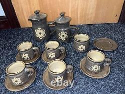 Vintage Pottery Tea Coffee Set Minton 19th Century Floral Teapot Plates Bowl