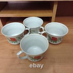 Vintage Pottery coffee tea cup set of 4 porcelain cups Soviet kitchen decor