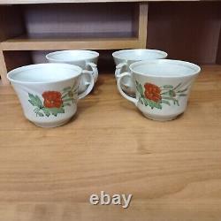 Vintage Pottery coffee tea cup set of 4 porcelain cups Soviet kitchen decor