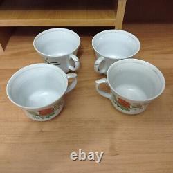 Vintage Pottery coffee tea cup set of 4 porcelain cups Soviet kitchen decor