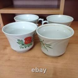 Vintage Pottery coffee tea cup set of 4 porcelain cups Soviet kitchen decor