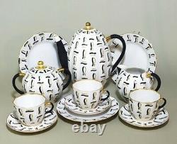 Vintage Rare Coffee Tea Set Lomonosov Porcelain Bundles Sheaf Gilding Gold 22k