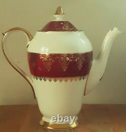 Vintage Red&Gold COLLINGWOOD Bone China Coffee Set Est 1796 Marble Arch LONDON
