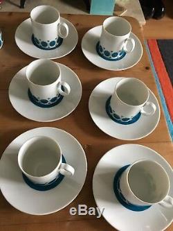 Vintage Retro 1960's Thomas German Coffee Set Blue Atomic Style Bavaria Design