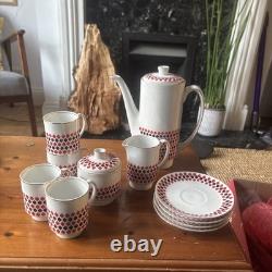 Vintage Retro Cmielow Porcelain Coffee Set 11 Pieces
