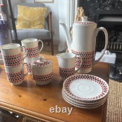 Vintage Retro Cmielow Porcelain Coffee Set 11 Pieces