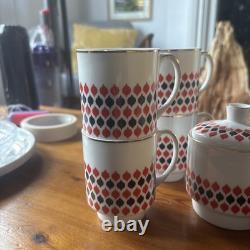 Vintage Retro Cmielow Porcelain Coffee Set 11 Pieces