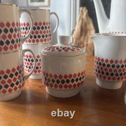 Vintage Retro Cmielow Porcelain Coffee Set 11 Pieces