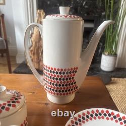 Vintage Retro Cmielow Porcelain Coffee Set 11 Pieces