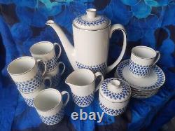 Vintage Retro Cmielow Porcelain Coffee Set 15 Pieces