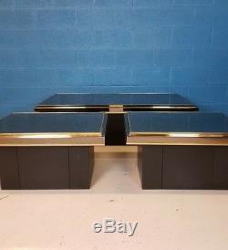 Vintage Retro Mid Century Set Of Three Mirrored Coffee Tables / Side Tables