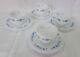 Vintage Rigopal Set Of 4 Coffe Cups & 4 Saucers Snowflake Opaline Pyrex