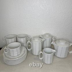 Vintage Rosenthal-Continental CORFU 17 Piece Tea Coffee Servce Polygon Gold Line