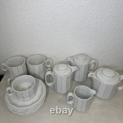 Vintage Rosenthal-Continental CORFU 17 Piece Tea Coffee Servce Polygon Gold Line