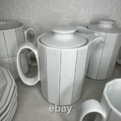 Vintage Rosenthal-Continental CORFU 17 Piece Tea Coffee Servce Polygon Gold Line